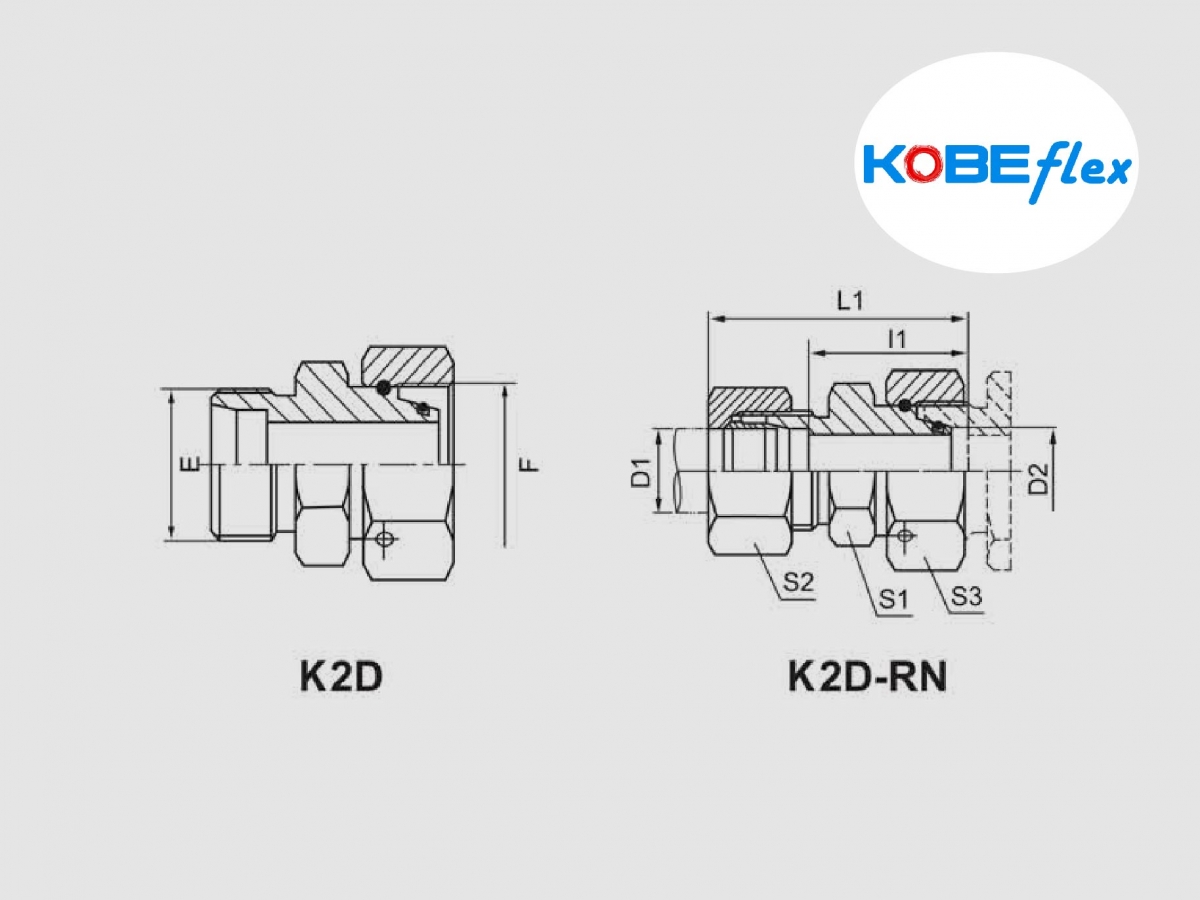 Picture Reducer Tube Adaptor With Swivel Nut K2D - K2D-RN